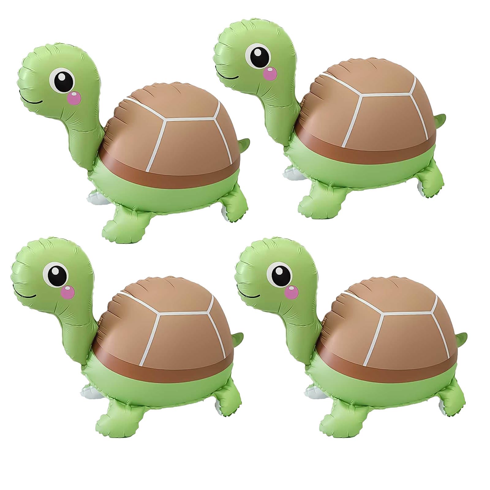 Photo 1 of 4 Pcs Inflatable Self Standing Turtle Balloons/4D Walking Animal Turtle Foil Balloon/Under The Sea Party, Mermaid Ocean Theme Birthday, Pool Beach Party Decorations