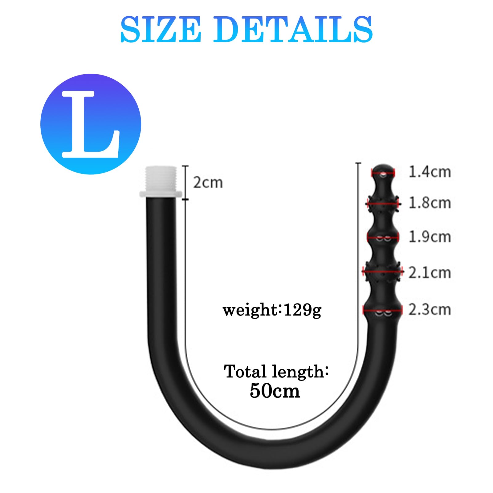 BDSMJOY Doccia clistere anale Cleaner in silicone, Tubo flessibile per clistere con Particelle di massaggio, Plug Anale Butt Plug Sexytoysys Donne Uomo (L)
