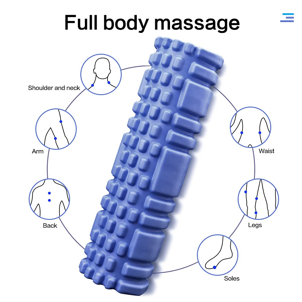 Foam Roller, Rullo Massaggiatore Indeformabile per Trigger Point Therapy, Automassaggio Muscolare a Rilascio Miofasciale, per Principianti, Professionisti, Donne e Uomini, 30 * 8 cm
