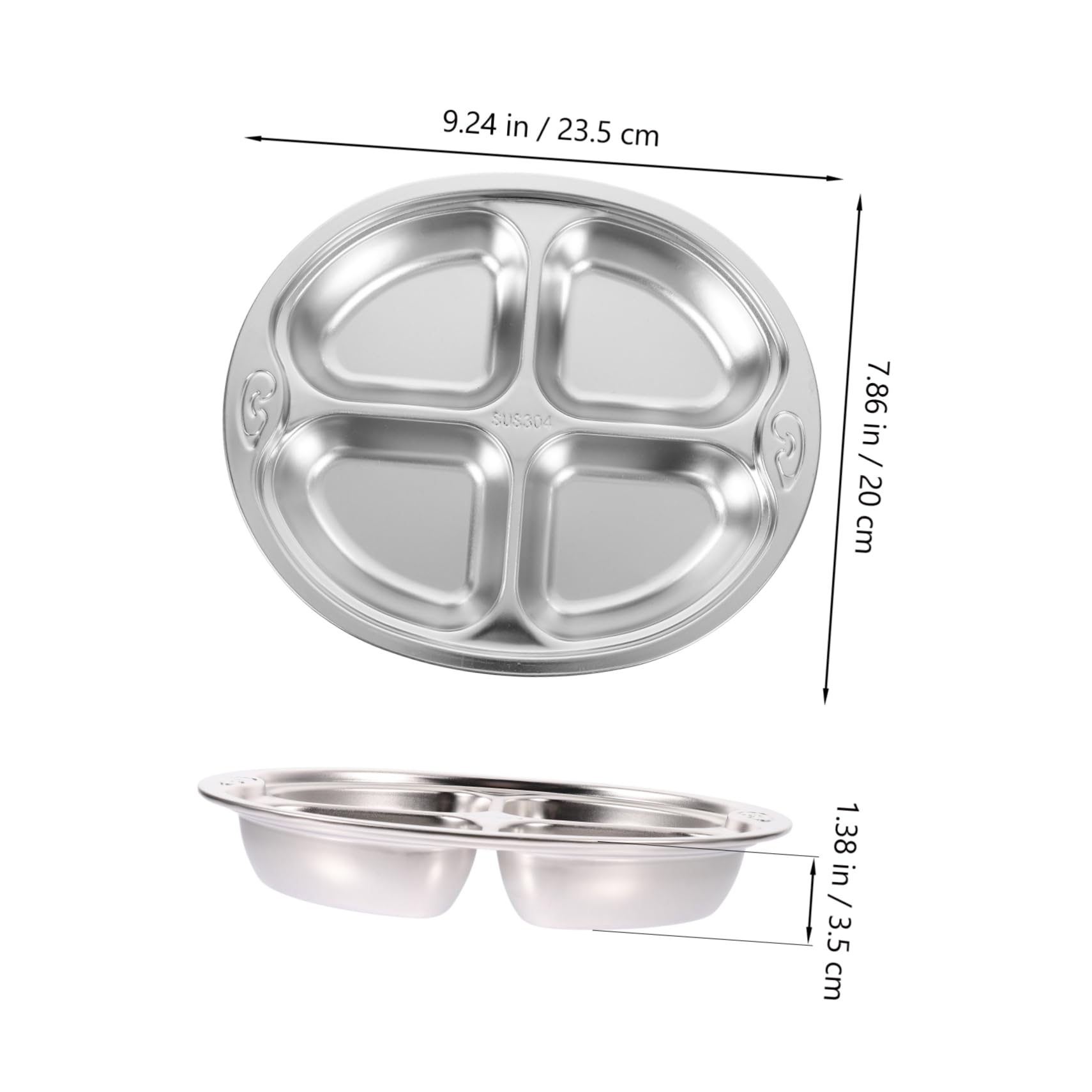 GLEAVI Steel Lunch Box for Kids 4 Section Kids Dinner Plates Utensil Set Toddler Cutlery Compact and