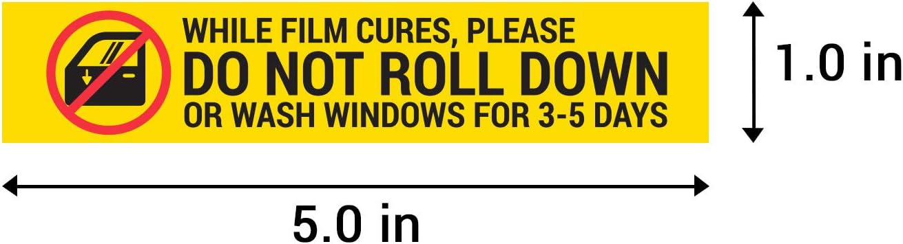 600 Labels, 2 Pack - DO NOT ROLL Down Window Tint Stickers (5 x 1 inch) Car/Automotive Window Film Tint, Warning/Caution Label for Auto Shop Business