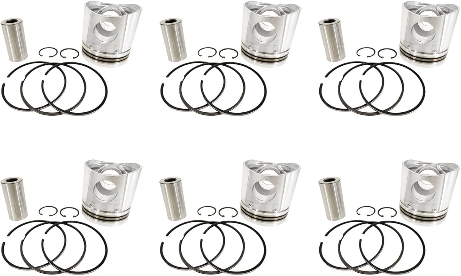 6 SET Piston Kit 3802263 3917707 With Ring Cip Pin Suitable for Cummins 6D114 6CT8.3 6CT ISF4.5 QSC8.3 Engine Parts