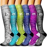 bropite Compression Socks for Women & Men Circulation - 6 Pairs 20-30mmhg Support Copper compression