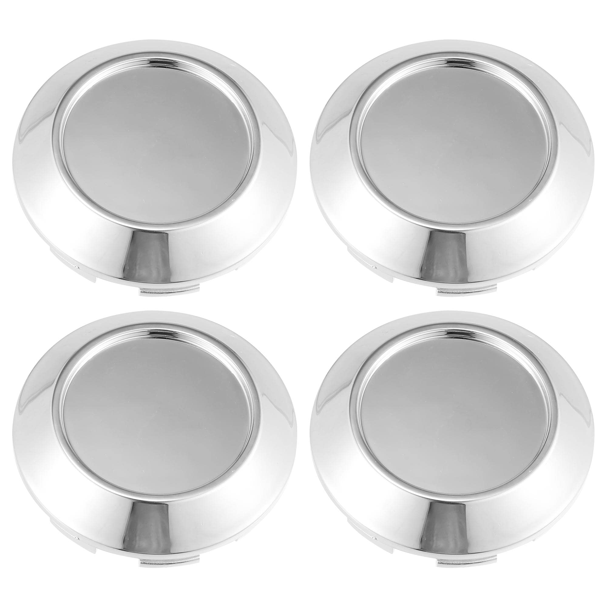 X AUTOHAUX Cache Moyeu Ton Argent 4pcs 76mm 8 Clips pour Voiture