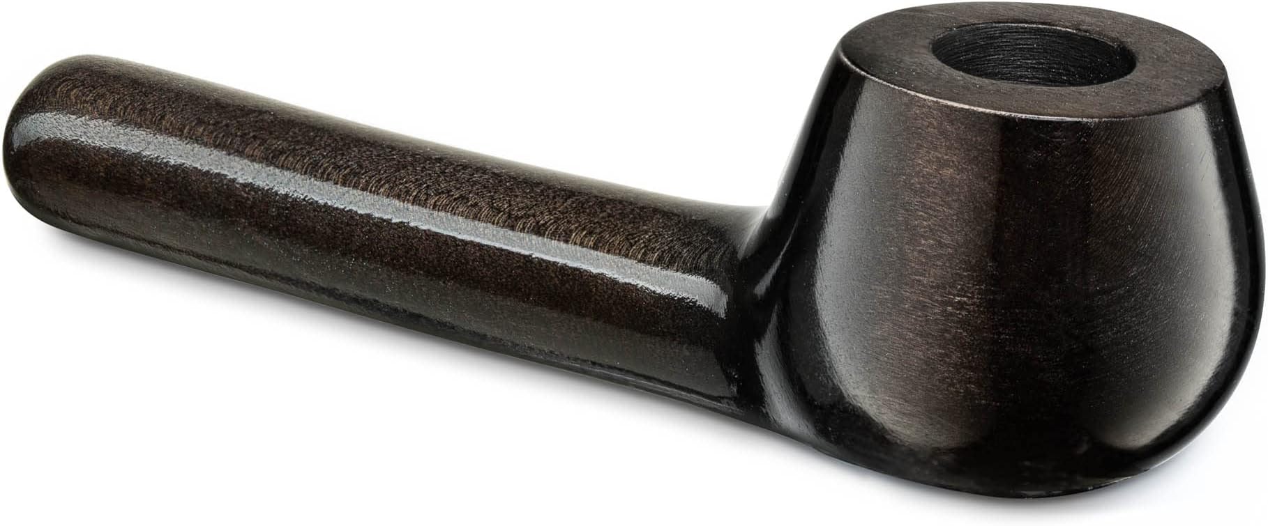 Mini Handmade Smoking Tobacco Pipe - Model Suzi Ebony - Pear Wood Roots for Smoke Wooden Bowl in Gift Box - Great for Herbs Mini Puffs and Smoke (Ebony)