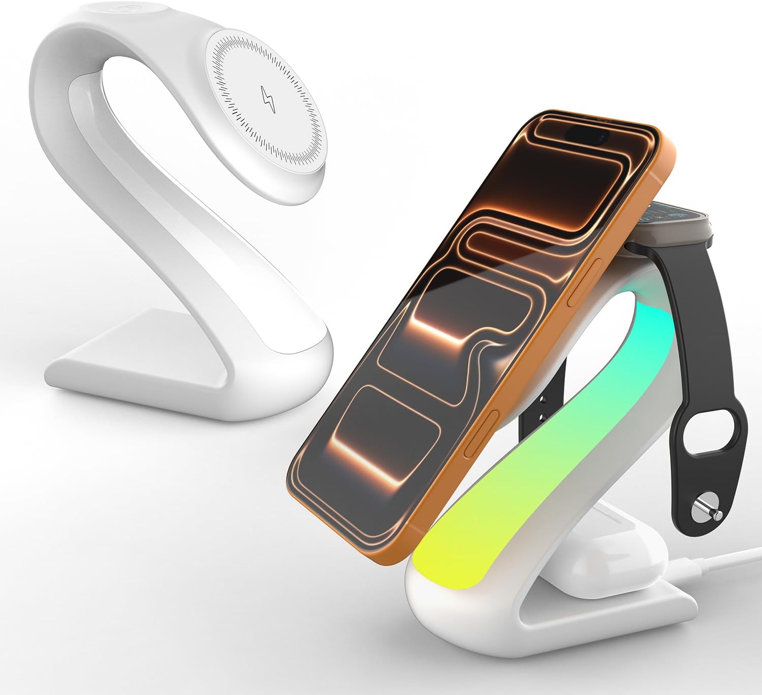 4-in-1 Wireless Charging Station for Apple Magsafe Charger Stand,Fast Magnetic Wireless Charger Station for iPhone 17 Air 16 15 14 13 12 Series,Airpods Pro,Apple Watch Ultra