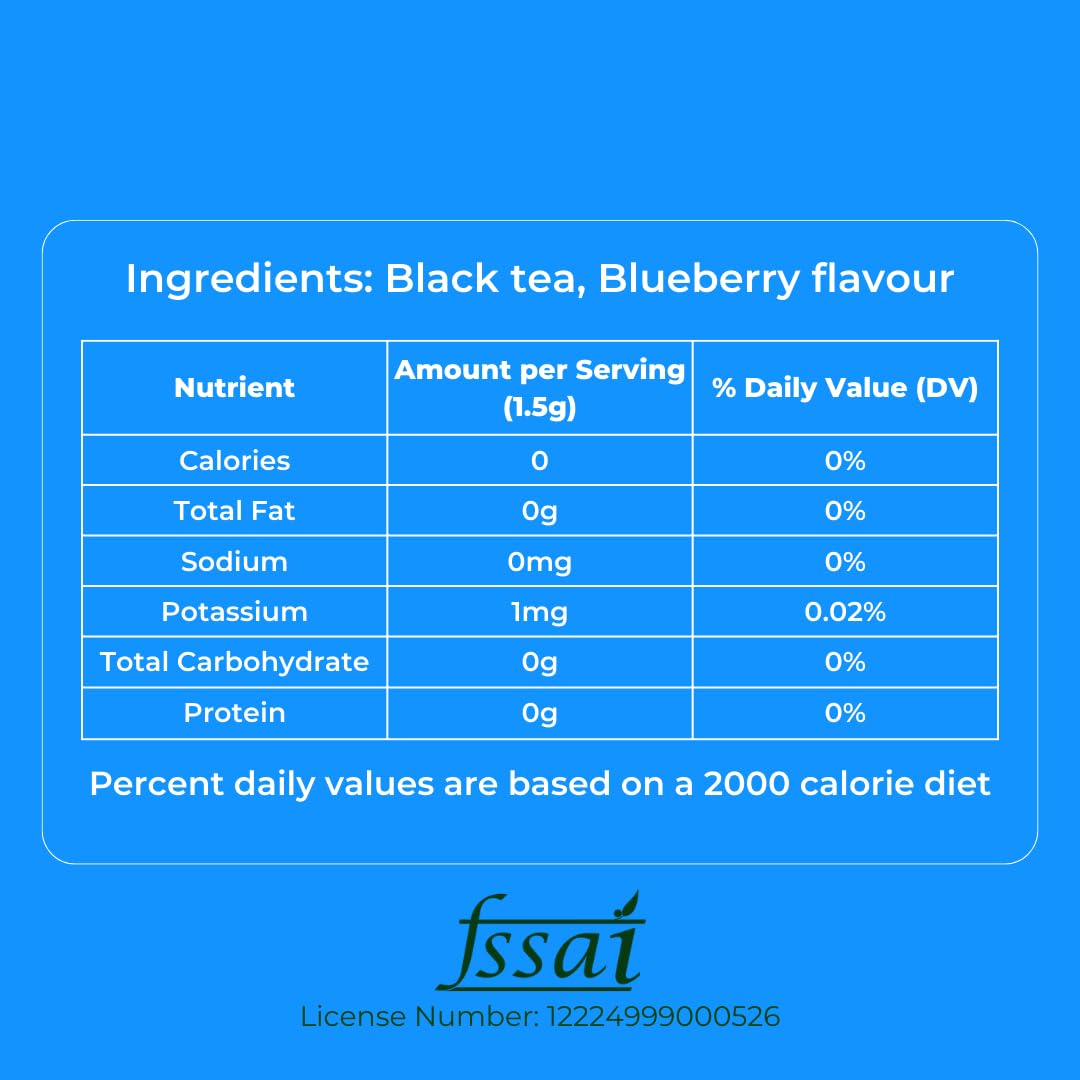 The Infinity Box Ceylon Blueberry Tea | 25 Tea Bags (1.5g Each) | Imported from Sri Lanka | Naturally Caffeine-Free, Fruity & Aromatic | Rich in Antioxidants | Enjoy Hot or Iced - Image 2 thumbnail