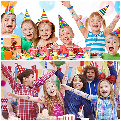 AOOWU Glitzer Tattoo Set Kinder, 10 Blätter Einhorn Glitzertattoos Mädchen, Wasserdichte Kinder Tattoo Aufkleber Junge, Temporäre Kindertattoos für Party Deko Geschenke Mitgebsel Kindergeburtstag