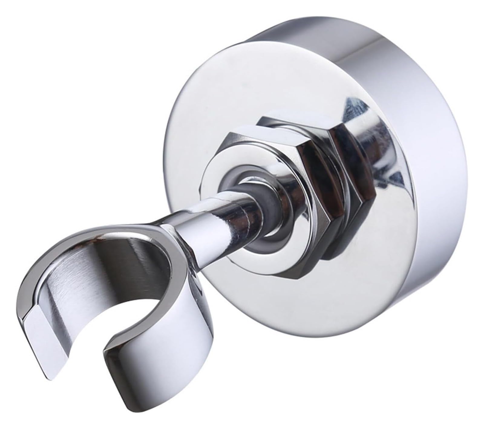 FLYIODFCXV shower head bracket, Handheld 360° Rotation Stainless Steel Shower Handle Holder Round Hose, Hand Held(Chrome)