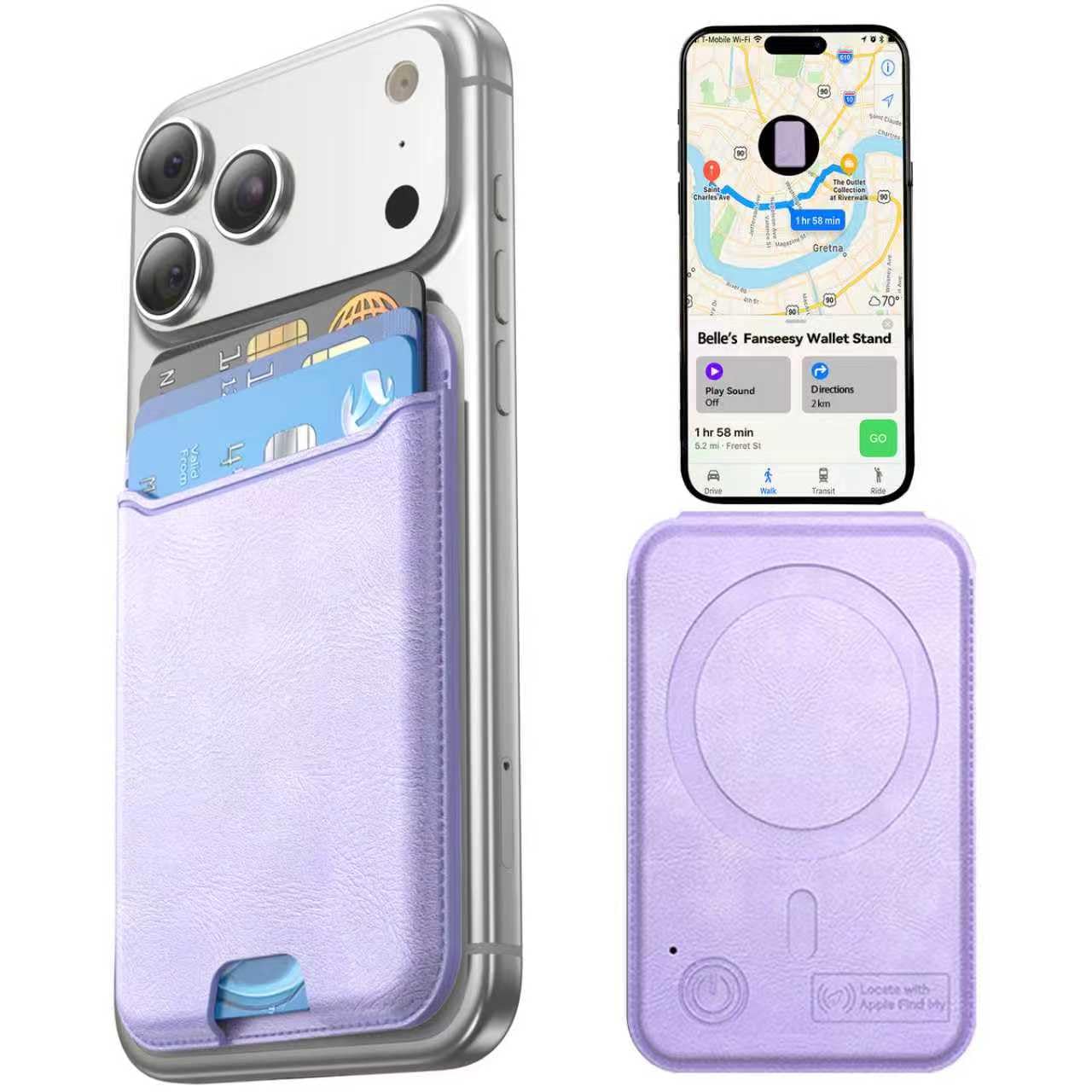 fanseesy Magnetic Wallet,Purple-picture-12