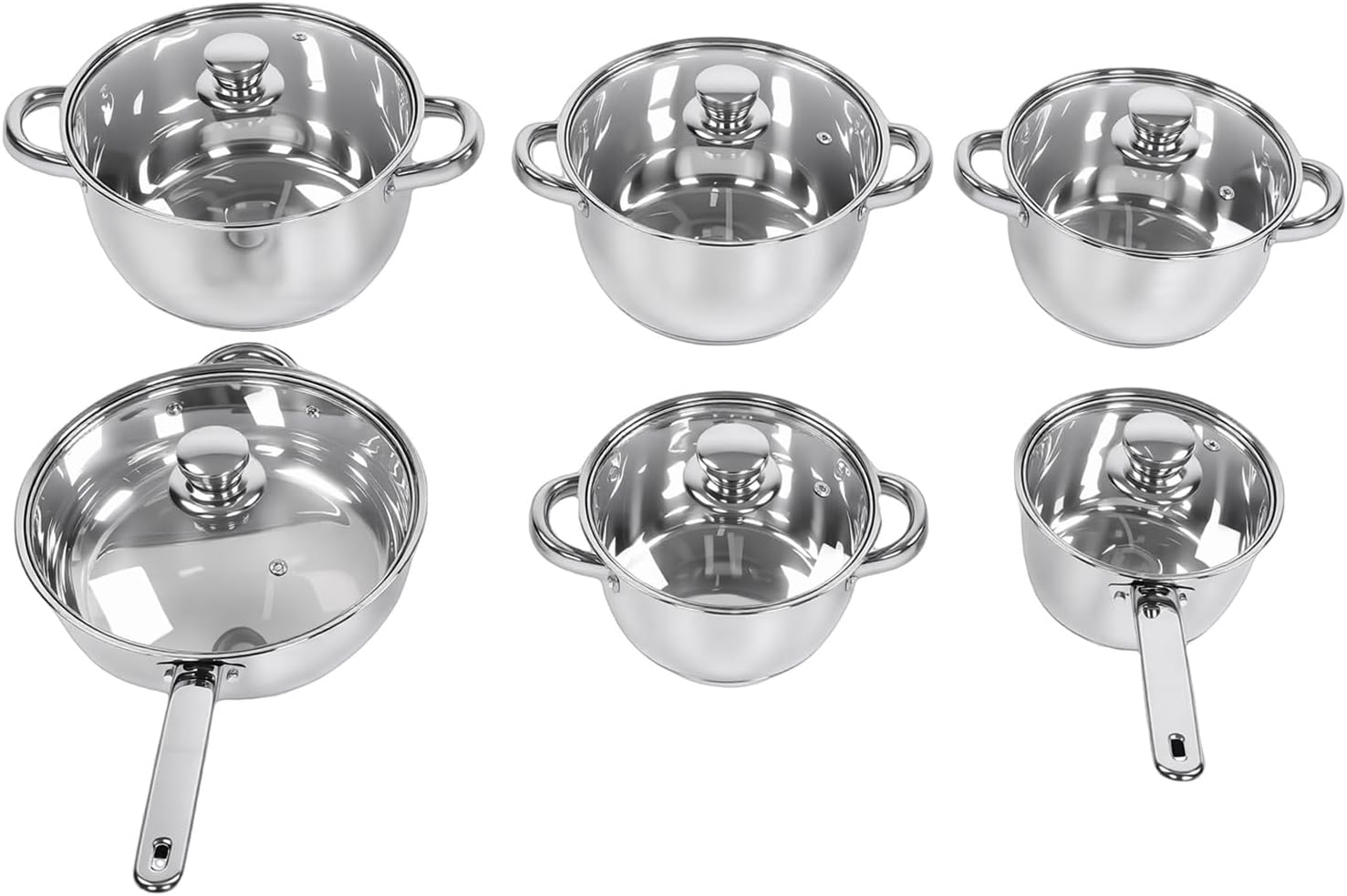ciciglow Stainless Steel Cookware Set with Lids Versatile Cooking Tools for Home Chefs Kitchen