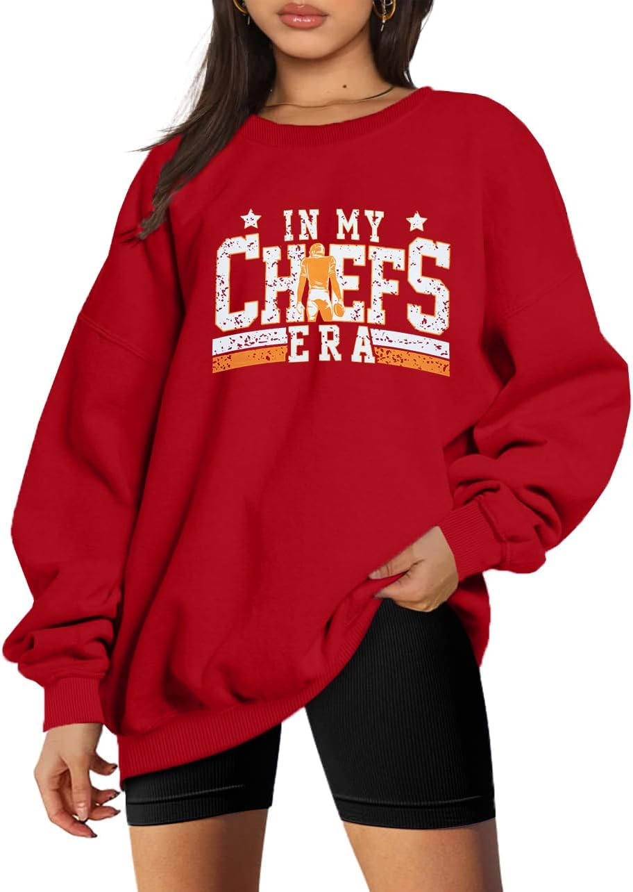 MNLYBABY Football Sweatshirt Women Game Day Sweatshirts in My Game day Era 87 Graphic Long Sleeve Tops - Image 4