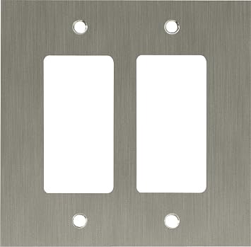 Brainerd 64927 Convex Double Decorator Wall Plate / Switch Plate / Cover, Satin Nickel