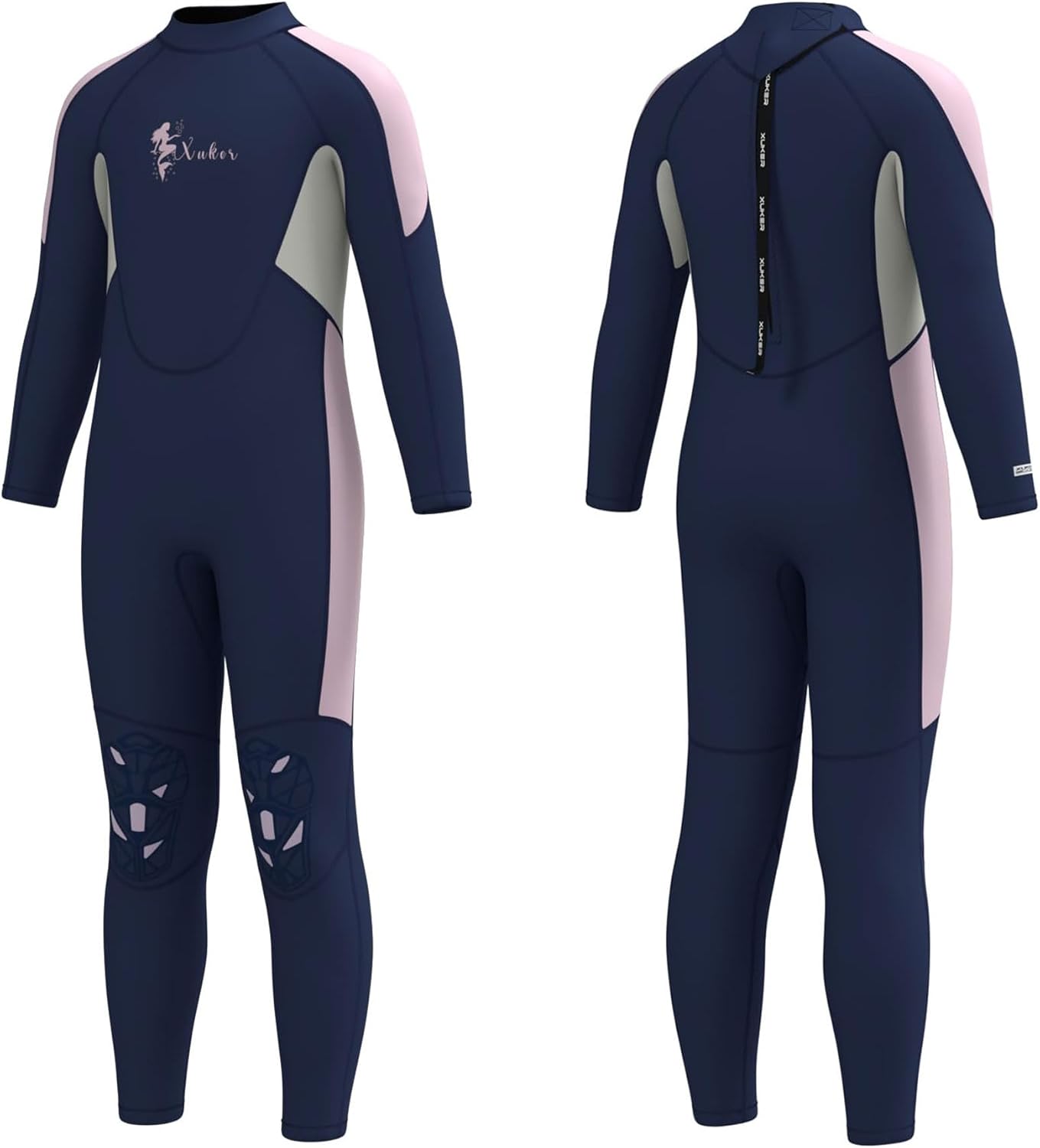 XUKER Kids Wetsuit for Boys Girls Toddlers 3mm Thermal Full Length Back Zip Wetsuit