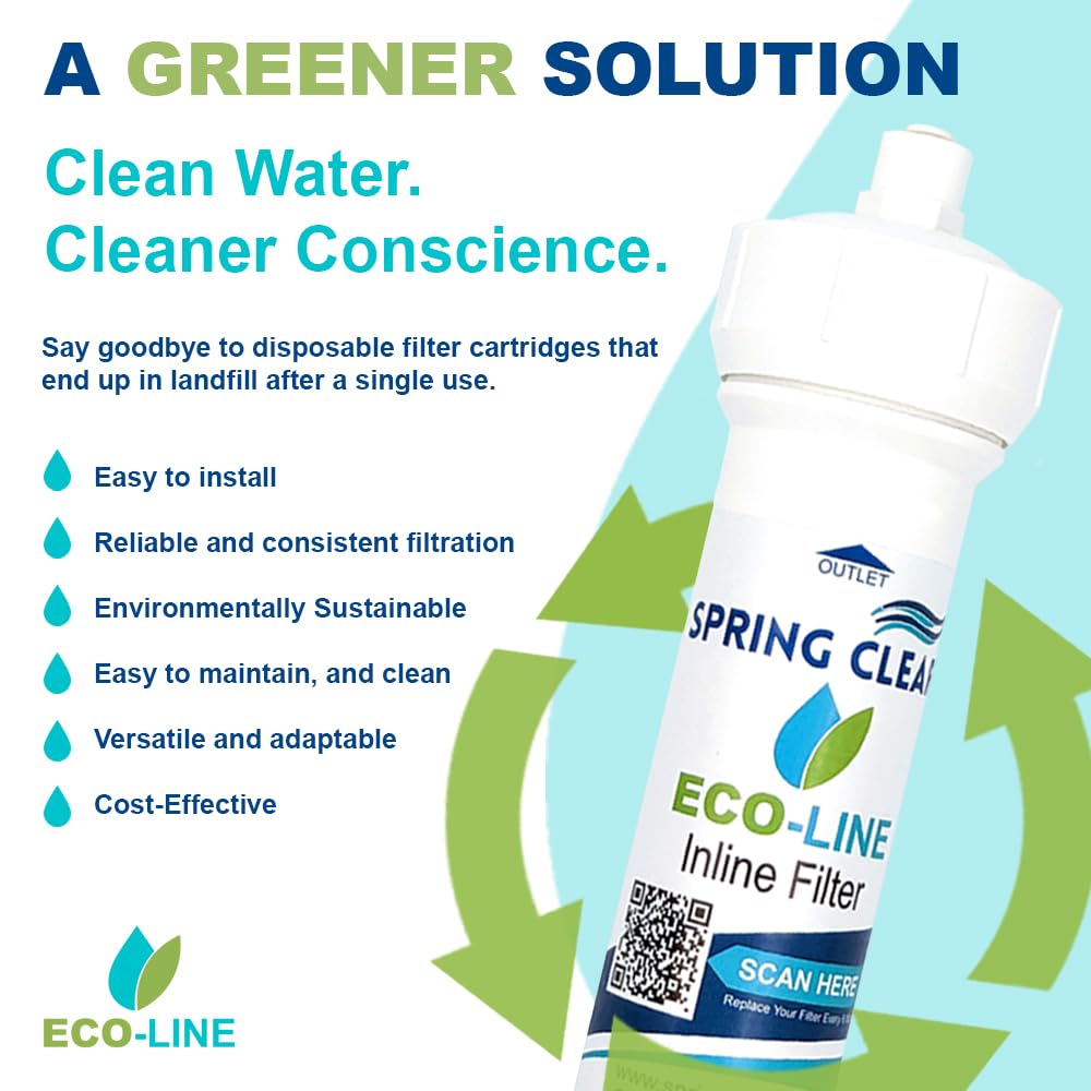SpringClear 2 Pack In-Line Water Filter Cartridge With 3/8" Male Stem