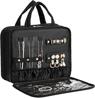 旅行用トイレタリーバッグ,防水加工収納ポーチ | トイレタリー トラベル バッグ 仕切り,ジム 寮 キャンプ メイク ジュエリー ブレスレット ネックレス イヤリング アクセサリー用