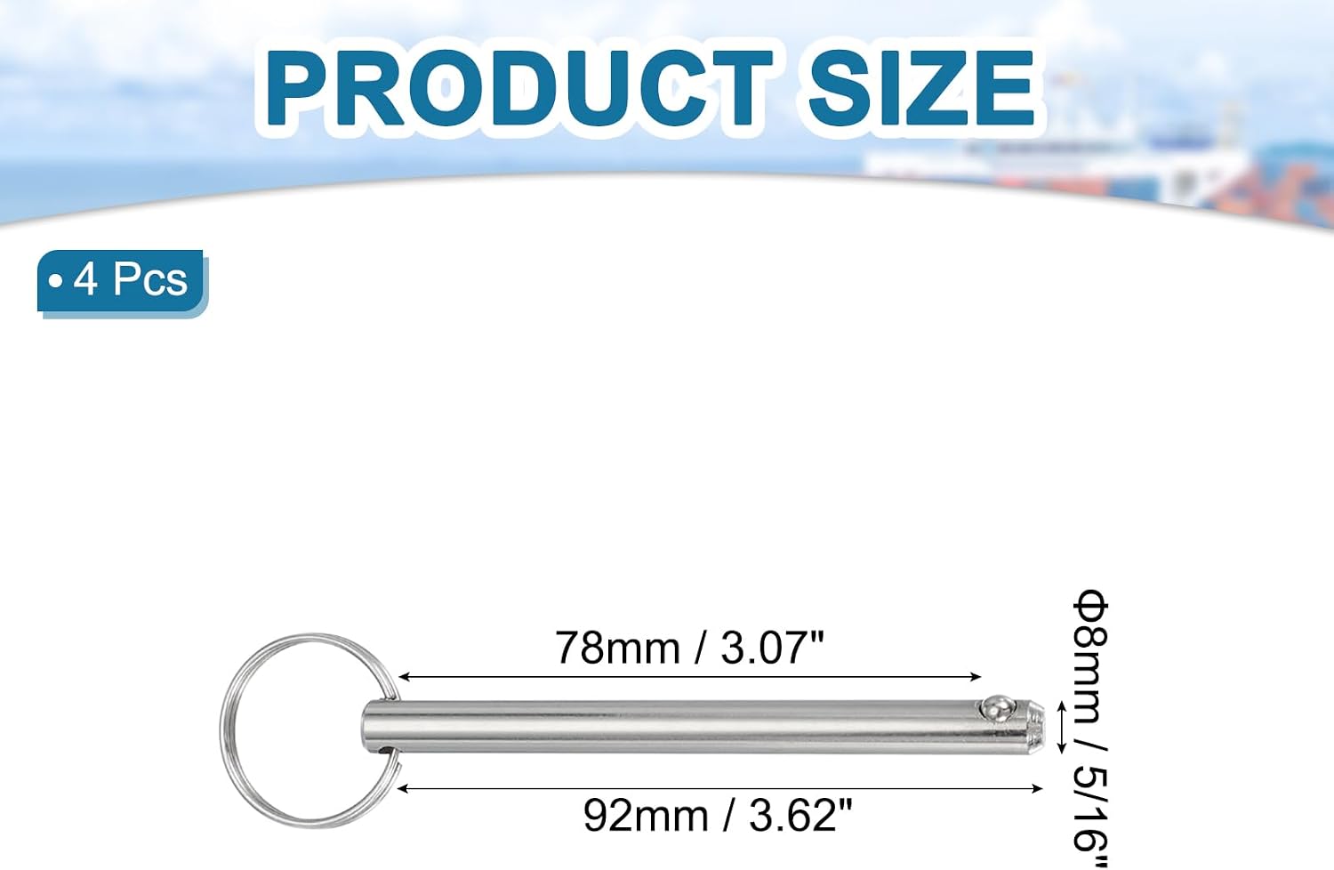 MECCANIXITY Quick Release Pin, Bimini Top Pin Marine Hardware Carbon Steel for Boat Accessories Machinery Manufacture Deck Hinge