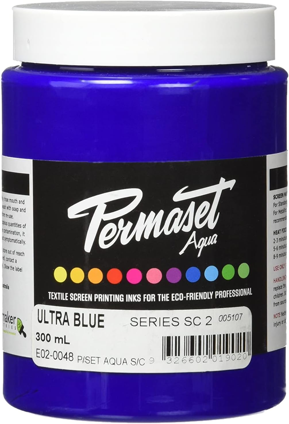 Permaset Aqua Standard 300ml Ultra Blue - Screen Printing Ink for Fabric - Ideal Screen Printing Kit for Home Office, Starter Kit, Fabric Paint, Screen Printer and Other Fabric Ink