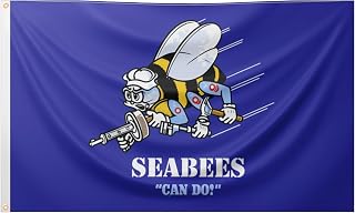 Artisan Owl U.S. Navy Seabees Can Do Flag – Officially Licensed Navy Banner – Durable Polyester for Indoor & Outdoor Use – 3x5 FT