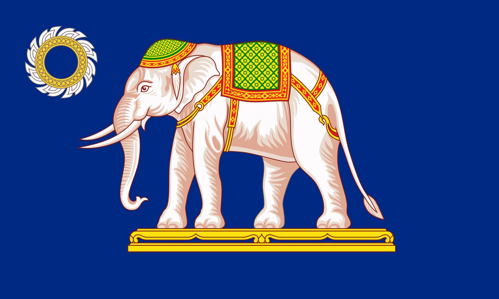 Drapeau Royal Siamese Navy 1897 - Pavillon Vice Admiral Large Marine Siamoise Vexillologie