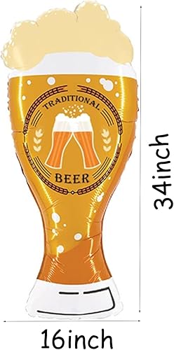 Miniatura 2 de Globos de Oktoberfest, globos de papel de aluminio para cerveza, taza de cerveza, globos de Mylar de animación, forma redonda, globos de aluminio,
