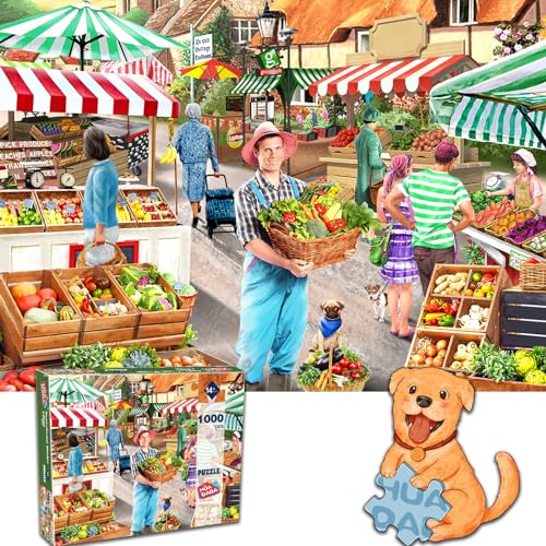 HXXCB Puzzle 1000 Teile – „Zweifarbige Ziege“, 75x50 Cm, Aus Holz, Für Erwachsene & Kinder