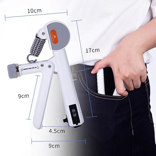 Miniatura 2 de Entrenador de fuerza de agarre de mano ajustable, con contador mecánico para fortalecer las manos, con peso variable de 11.0-132.3 lbs para