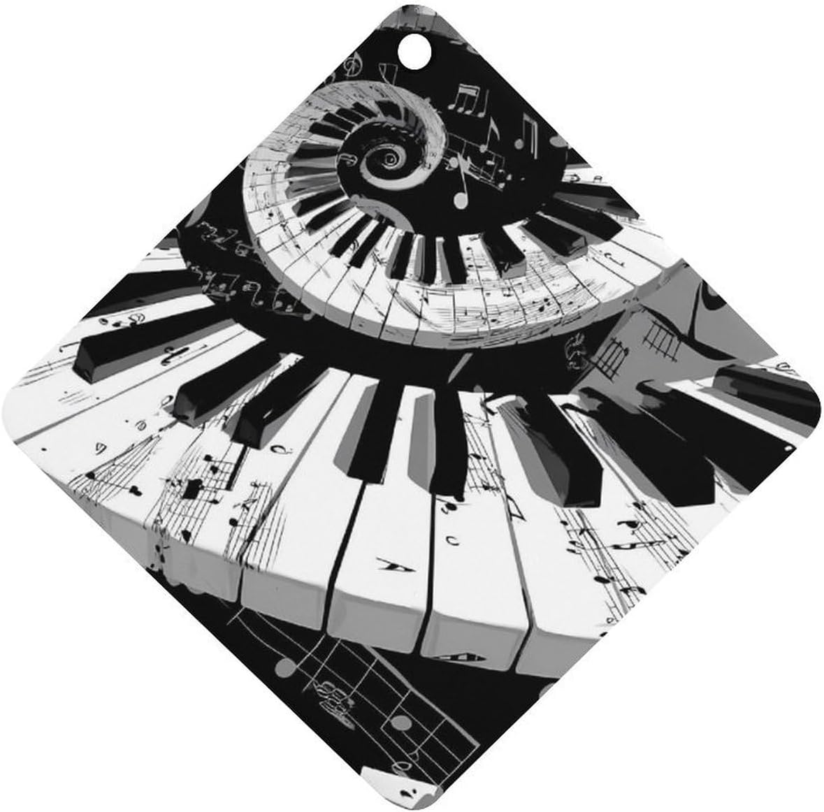 Piano Musical Note Pattern Car Air Freshener Cute Hanging Aromatherapy Tablets for Car Home Rhombus