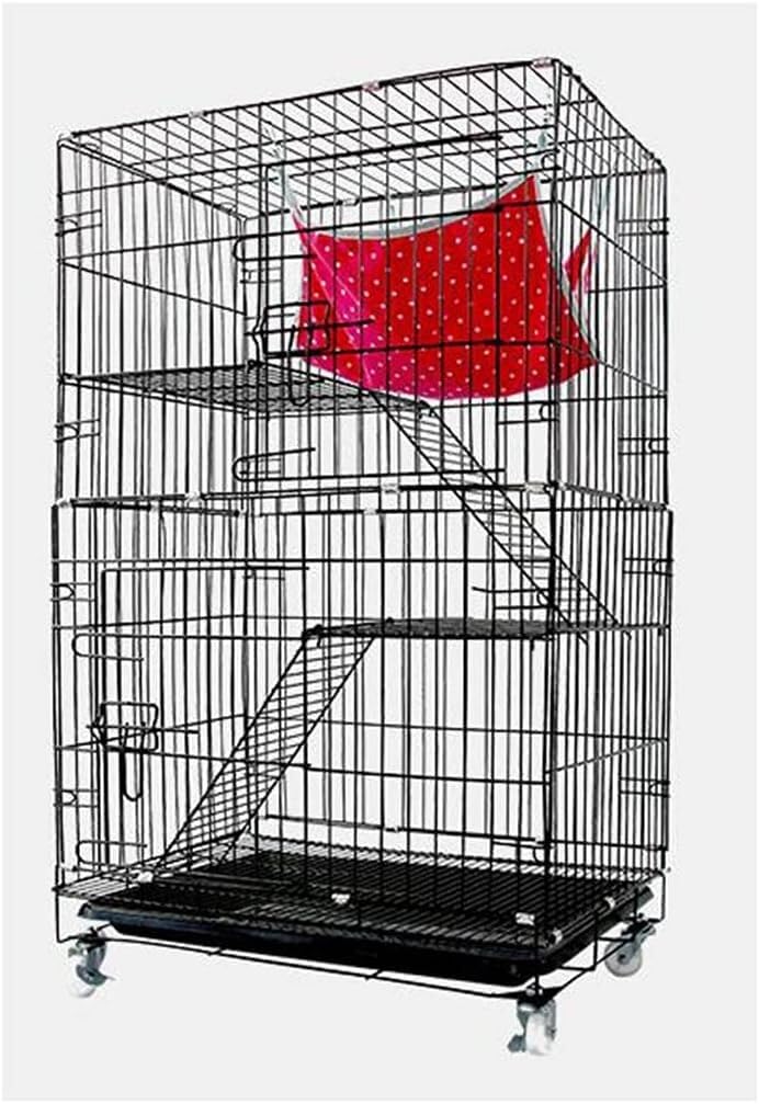 sdneNest Gabbia per animali domestici doppia casetta pieghevole in grassetto crittografato cuccia per animali domestici grande spazio gabbia per animali domestici, 61 x 43 x 100 cm
