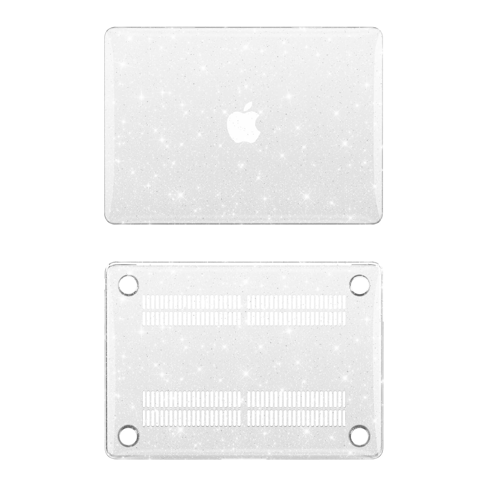 KEROM Clear Glitter Case for MacBook Pro 14 inch 2025-2021 M5 M4 M3 M2 M1 Chip A3434 A3112 A3185 A3401 A2918 A2992 A2779 A2442, Shiny Bling Sparkle