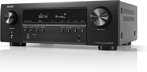 Denon AVR-S570BT AV Receiver 5.2 Channel 8K Ultra HD Audio & Video, Stereo Receivers, Denon AVR Wireless Streaming Bluetooth, (4) 8K HDMI Inputs, eARC, HD Setup Assistant