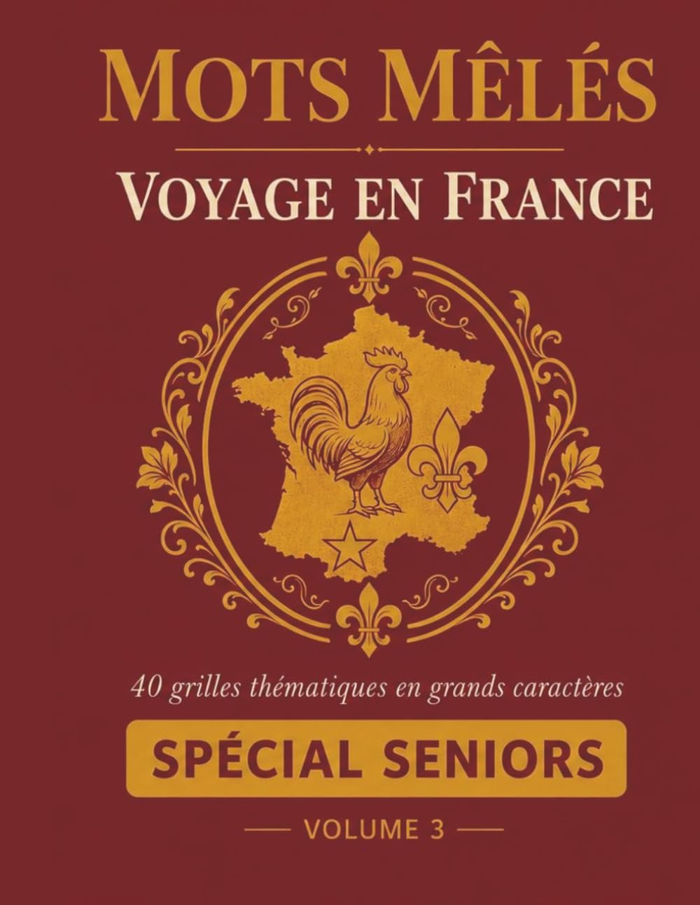 Mots Mêlés Voyage en France: 40 Grandes Grilles Thématiques en Gros Caractères pour Seniors - Régions, Villes et Patrimoine Français - Solutions Incluses