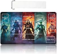 Vista 49 de Tapete de juego MTG cosido de alta calidad con zonas y respaldo de goma antideslizante, tapete de juego TCG para MTG y otros juegos de cartas, Dkt