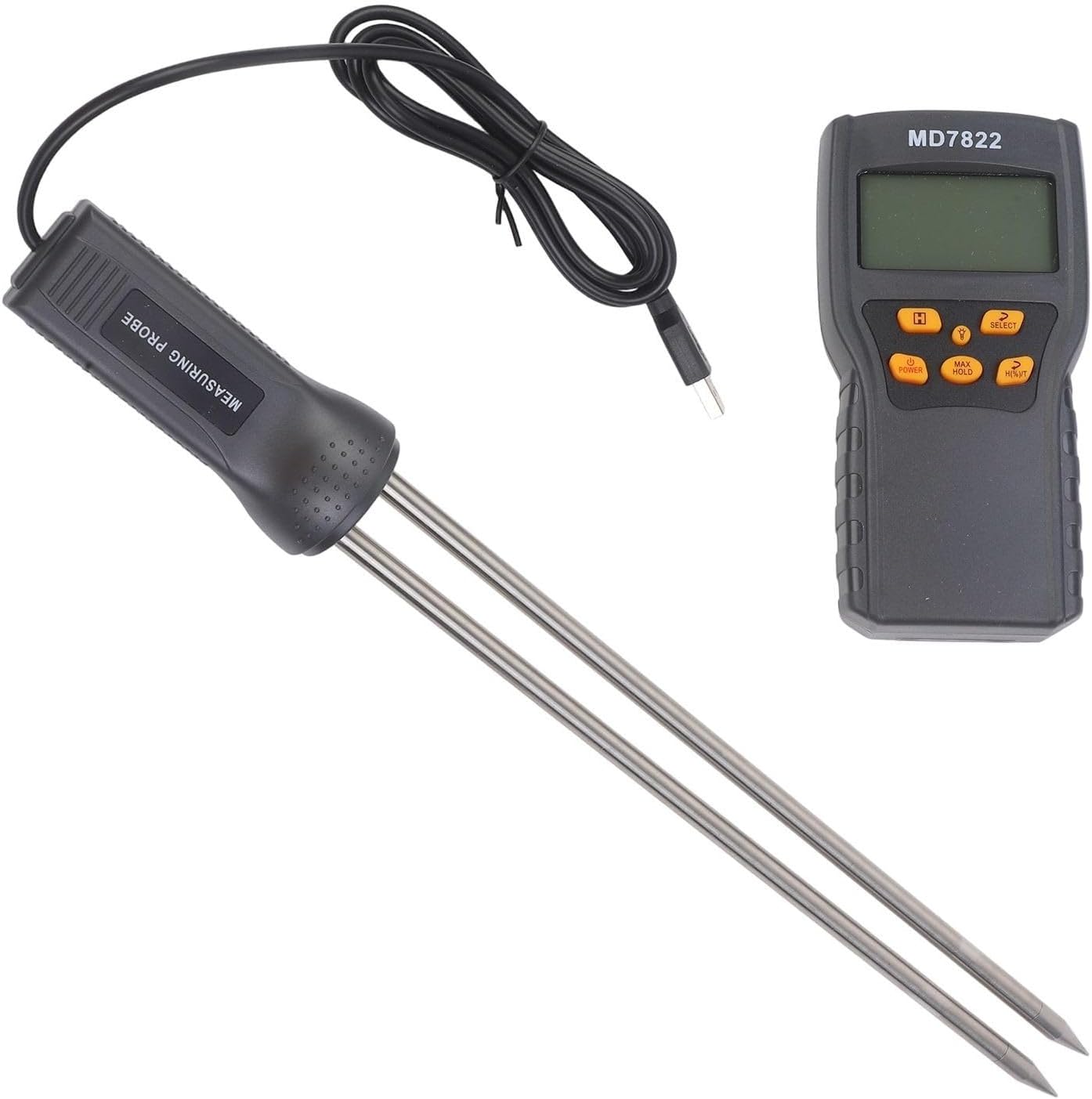 Handheld Grain Moisture Meter with LCD Backlit Display, Measures Moisture & for Paddy, Rice, Corn — Portable Tester for Grain Procurem