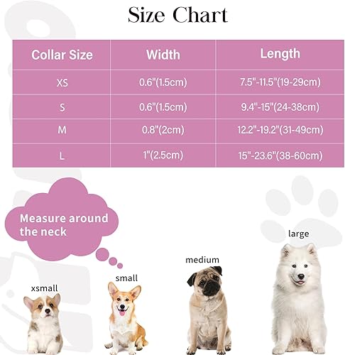 Miniatura 6 de HSIGIO Collar de algodón suave para perro, ajustable y duradero, bonito diseño floral con hebilla de liberación rápida, regalo para perros pequeños,