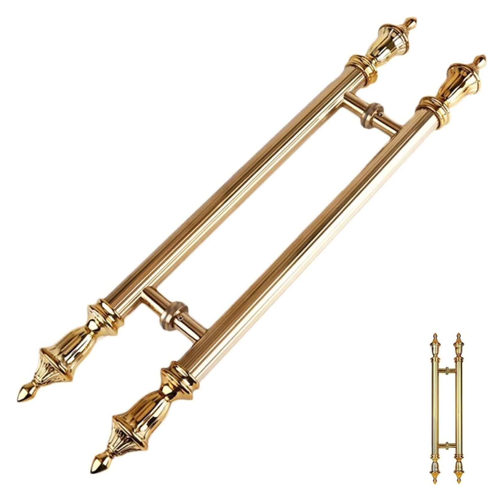 CWCQGH Push Pull Door Handle, Door Pull Handle, Sliding Barn Door Hardware for Homes Interior Exterior Decor,Gold-Length 150cm