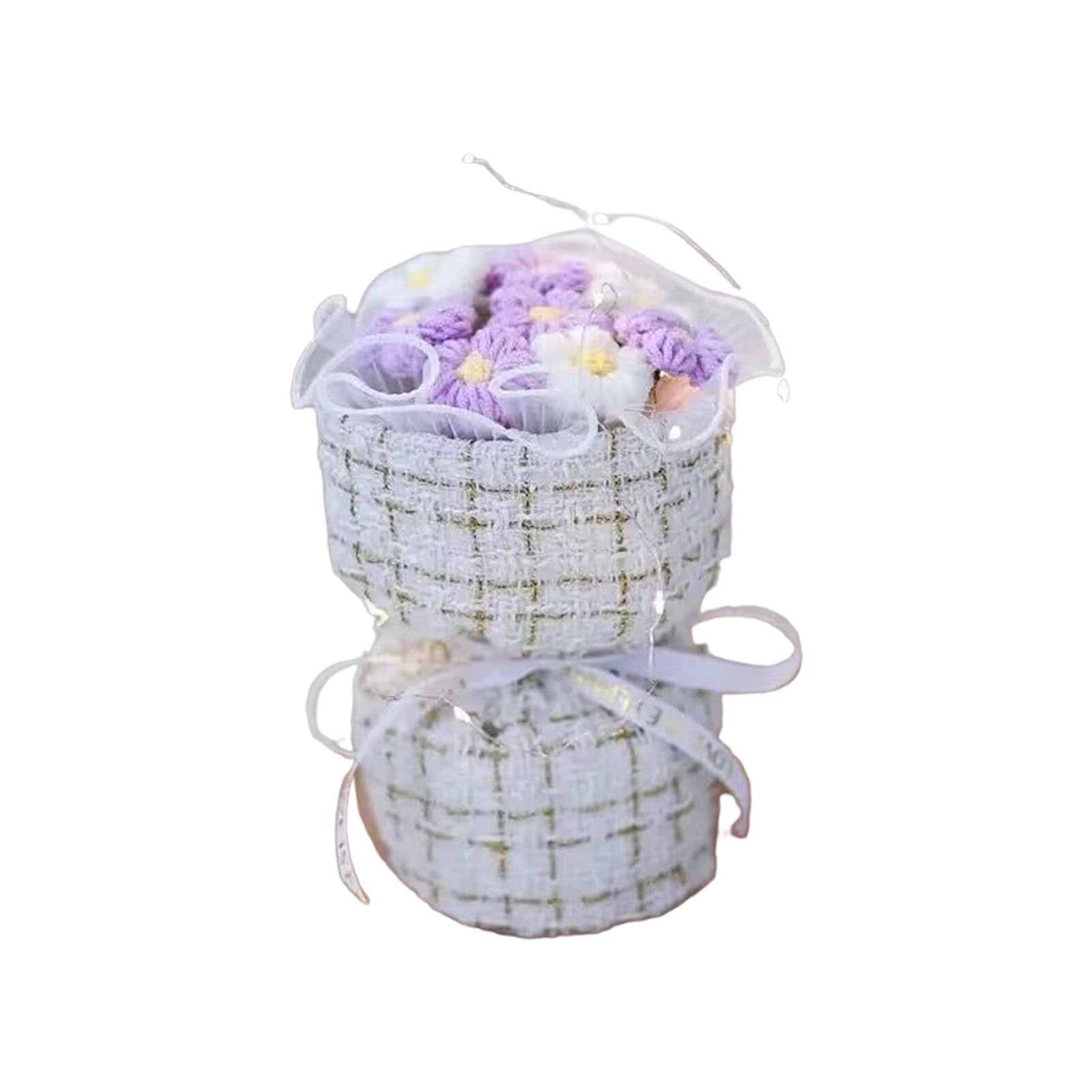 Msioytog Knitted Yarn Simulation Puff Bouquet Knitted Yarn Simulation Puff Bouquet