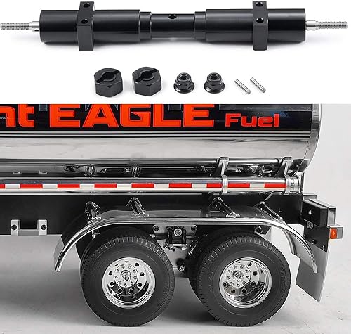 Eje trasero sin alimentación 5.256 in Eje de metal para 1:14 Tamiya Tractor Remolque RC Crawler Accesorios de coche