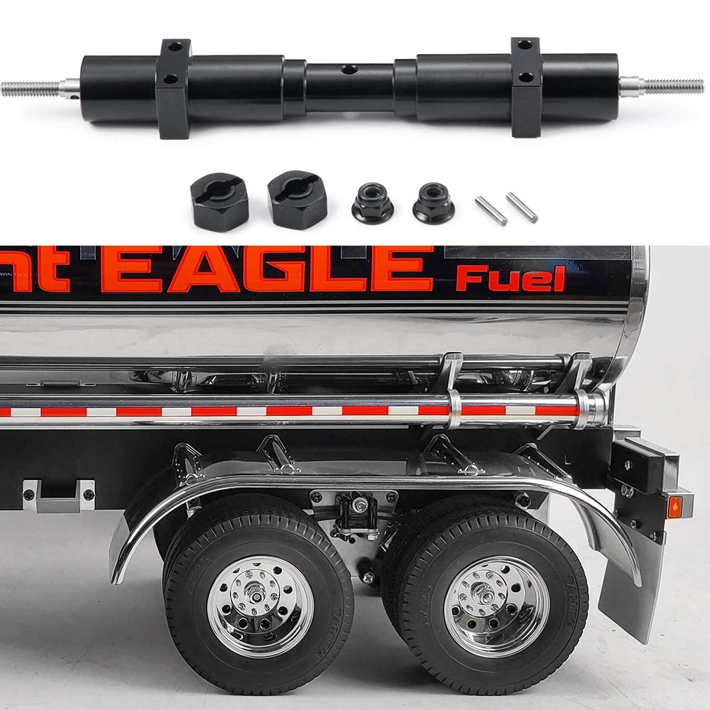 Unpowered Rear Axle 133.5mm Metal Axle for 1:14 Tamiya Tractor Trailer RC Crawler Car Accessories