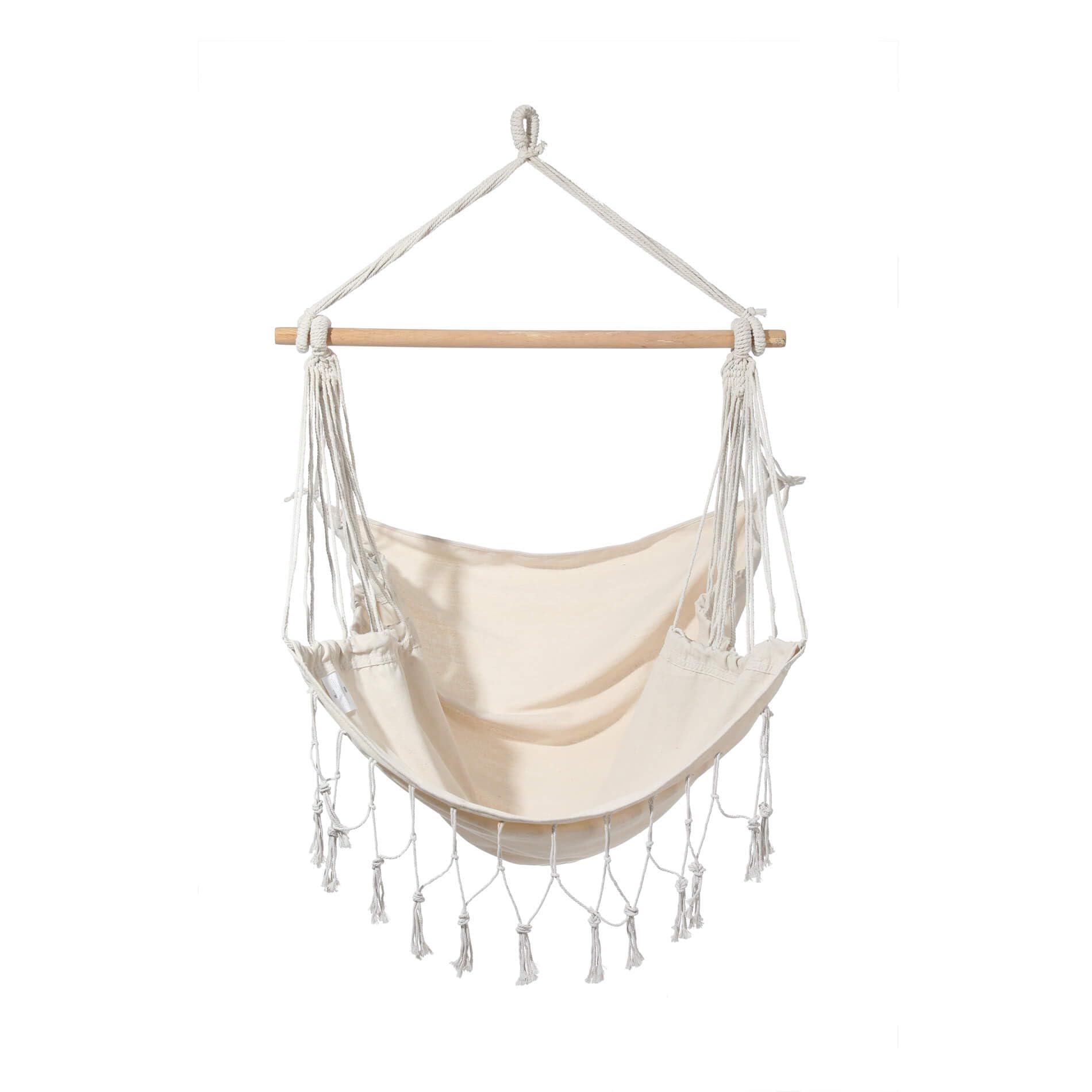 Rebecca Mobili Poltrona Sospesa, Sedia Altalena, Beige, Policone Canvas, per Giardino Veranda Salotto, Robusta, Kit Fissaggio Incluso - Misure HxLxP: 130 x 90 x 130 cm - Art. RE6696