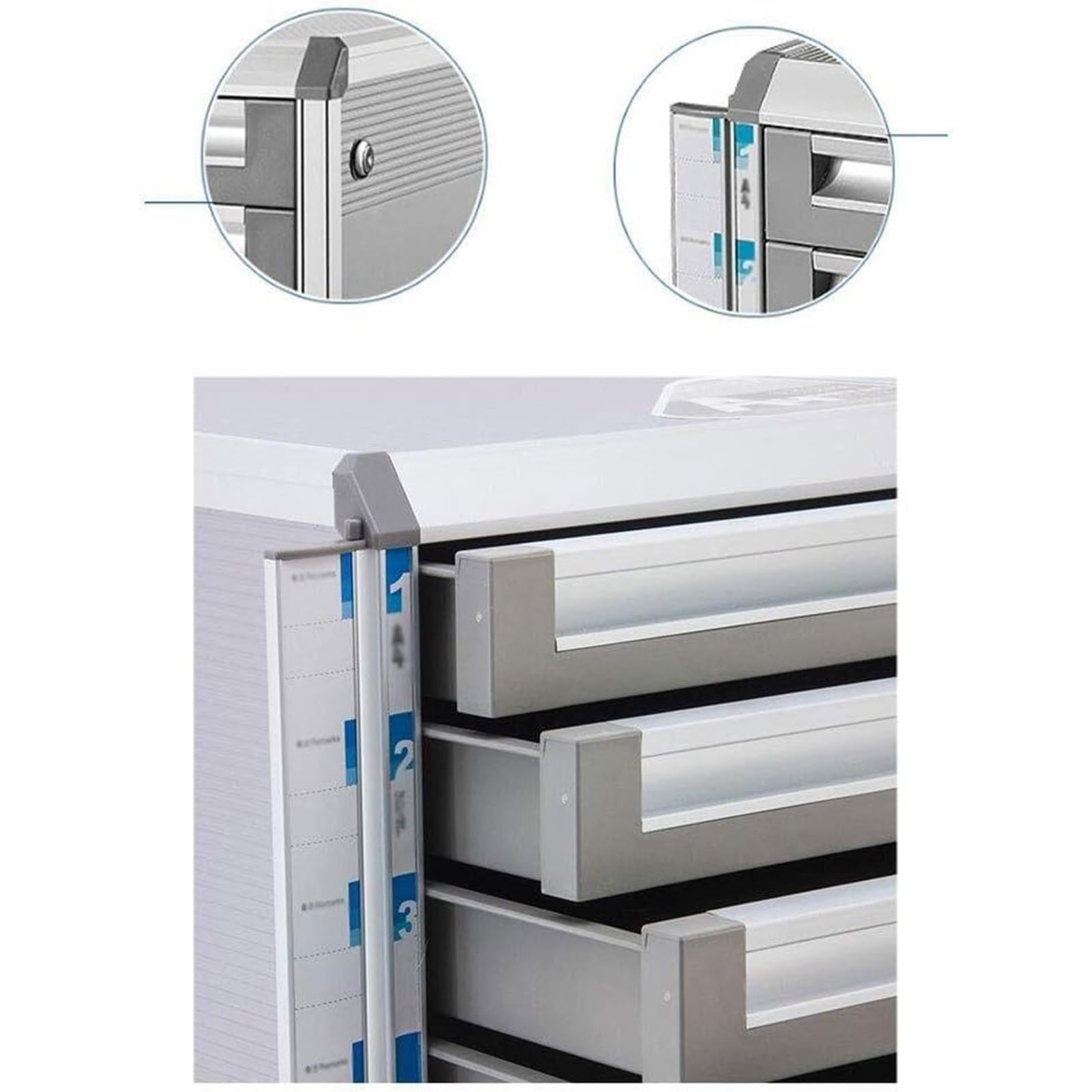 Rangement Bureau Classeur De Bureau, Boîte De Rangement En Alliage D'aluminium, Classeur À Compartiments Verrouillables