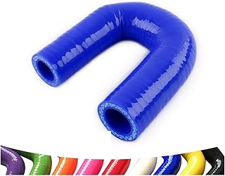 Codo azul de 180 grados manguera Universal tubo de silicona refrigerante Intercooler ID de tubería 12mm 15mm 19mm 22mm 25mm 32mm 35mm 38mm 42mm 51mm (Color : 180-ID19mm 3Ply)