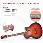 58 Pcs Acoustic Guitar Accessories Kit Guitar Strings Replacement Changing Tool Include Strings, Metal Capo, Picks, Picks Holder, String Winder, Pins, Nuts Saddles for Guitar Players Beginners