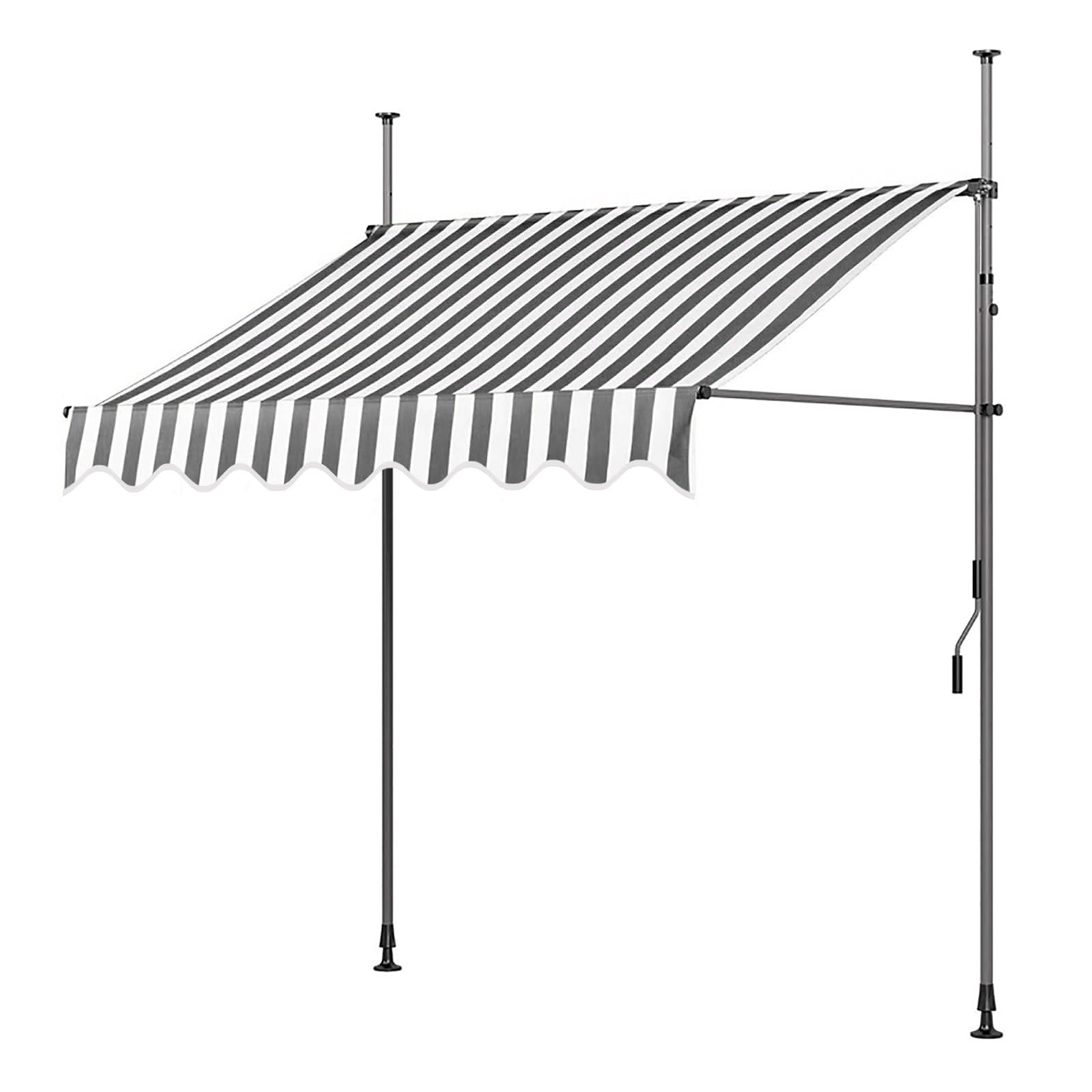 Store banne Manuel rétractable, Auvent Rétractable Réglable en Hauteur et en Inclinaison, Marquise de terrasse sans percement pour Balcon, Terrasse, Jardin (Color : Gray Bracket-A, Size : 3m