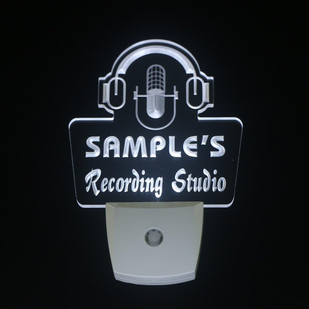 ADVPRO wsqm-tm Name Personalized Custom Recording Studio Microphone Day/Night Sensor LED Sign