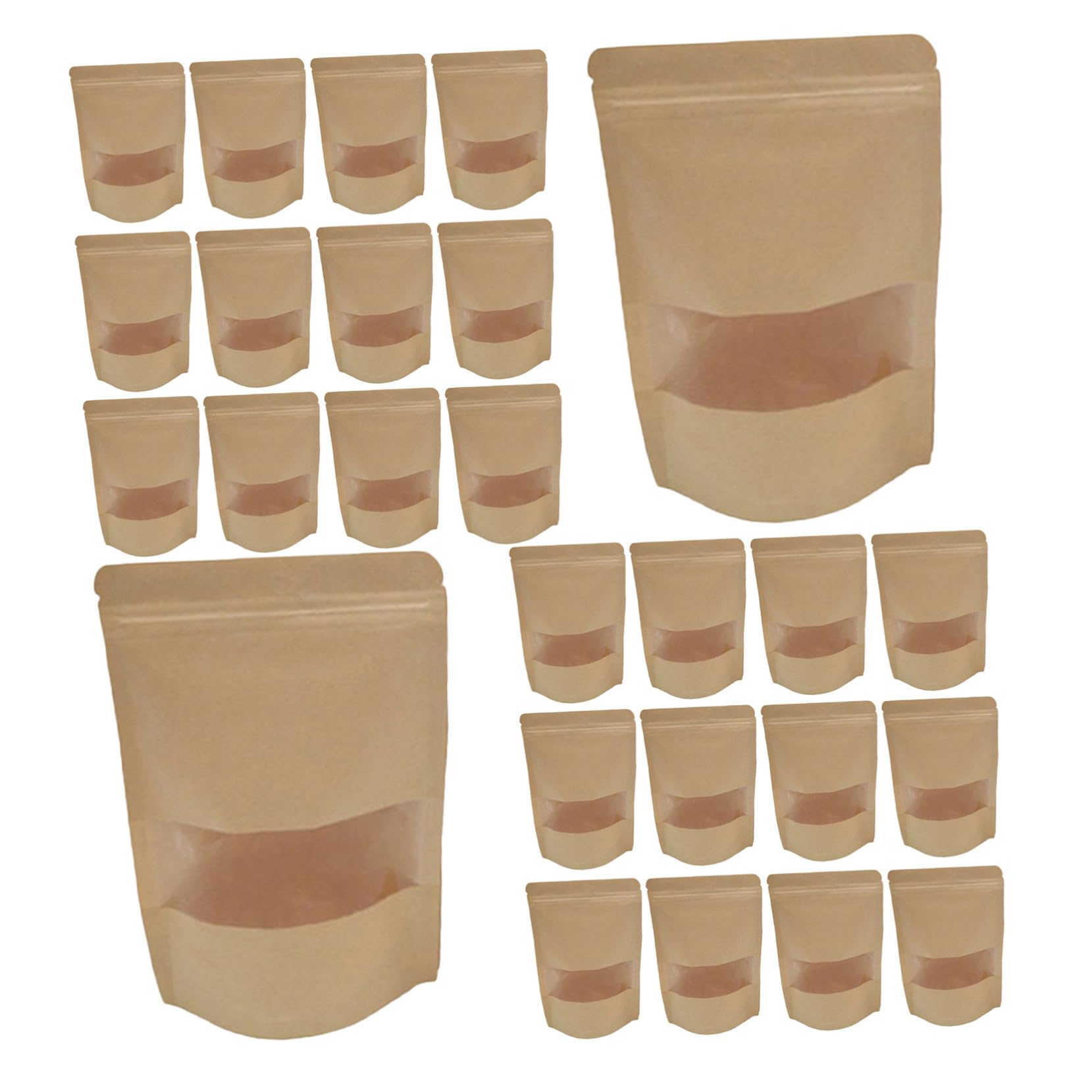 Sacs kraft refermables YARNOW | Sachet stand-up alimentaire étanche x50