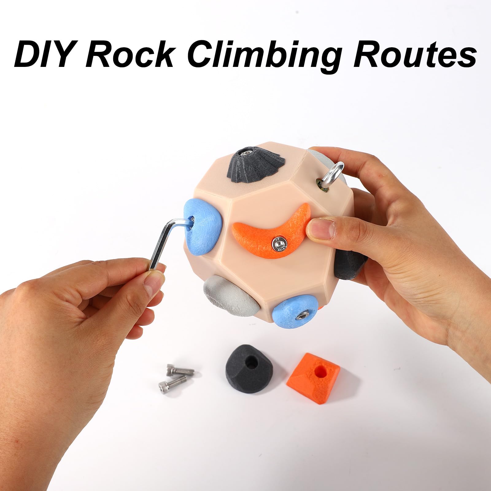 Handgefertigte Boulder-Blöcke, 3D Kletter-Griffkraft-Trainingsball zum Aufbau von Stärke & Präzision Kletterball Tragbares Finger-Trainingswerkzeug Geschenk für Kletterer