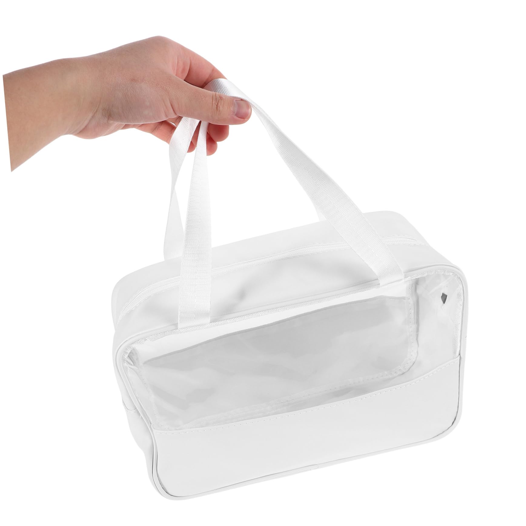 4 Pezzi Borsa Cosmetici Portatile Capacità Splashproof con Patchwork alla Moda Organizer Multifunzionale per Viaggio e Scuola Trousse Trasparente Resistente Allumidità