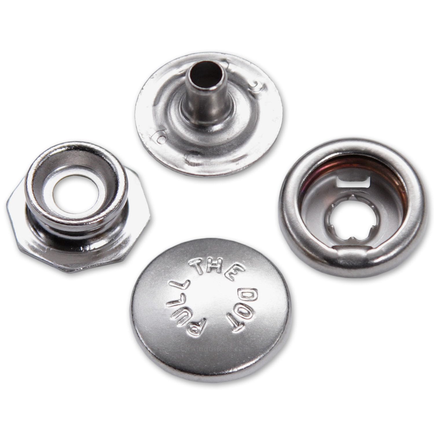 HolsterSmith Juego de broches de metal (línea 24) - (tira del punto) - (níquel plateado) - (1 juego) - para cuero, fundas, fundas, bolsas y ropa