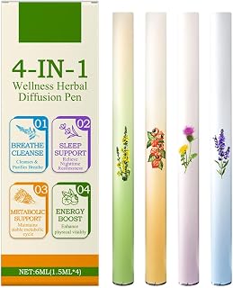 Difusor De Hierbas Naturales,Bolígrafos Purificadores Portátiles,Ayudan Respirar,Para Trabajar,Meditar O Dormir,1.5ML*4PC
